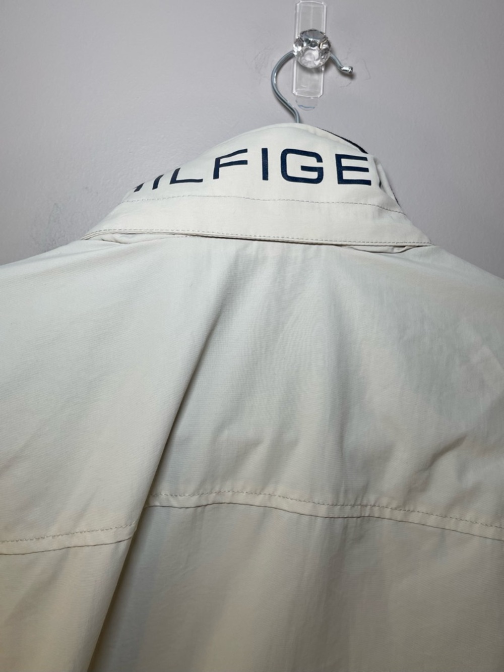 Tommy Hilfiger White Bomber Jacket with Navy Trim - Picture 6 of 8